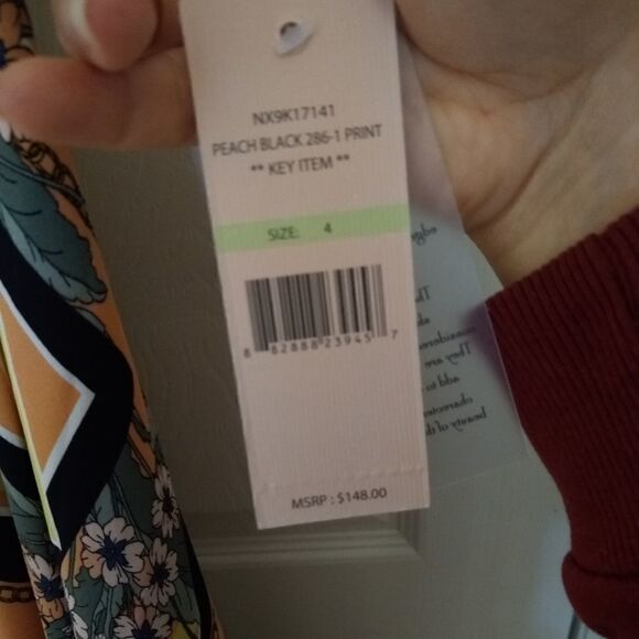 Nanette Lepore Peach and Black Chain Dress - Picture 5 of 5